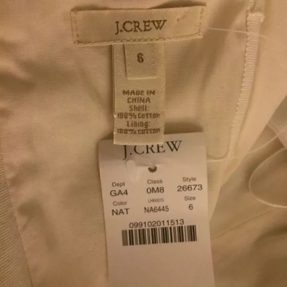 💕 J Crew Rugby Ginny Strapless Dress Cream Off White Size 6 - Picture 5 of 5